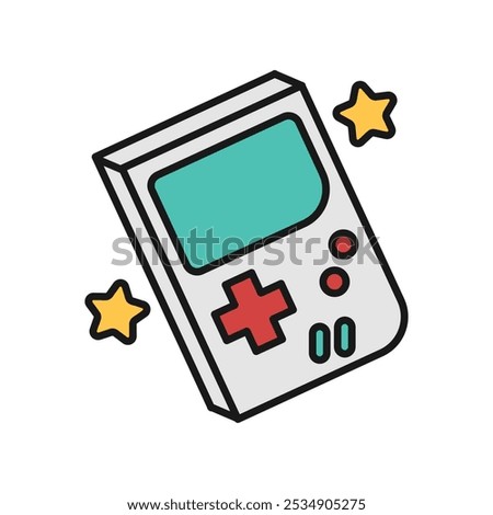 Video Game Hardware Doodle Illustration - Game Boy