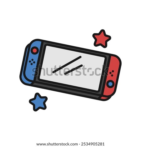 Video Game Hardware Doodle Illustration - Nintendo