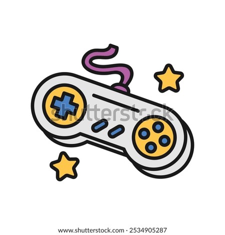 Video Game Hardware Doodle Illustration - Classic Game Controller