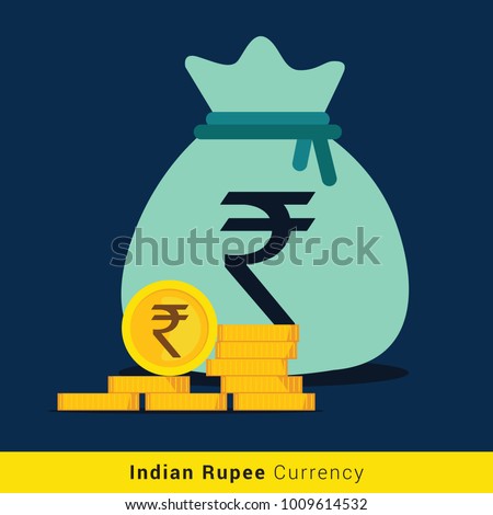 Indian Rupee Money bag icon with sign