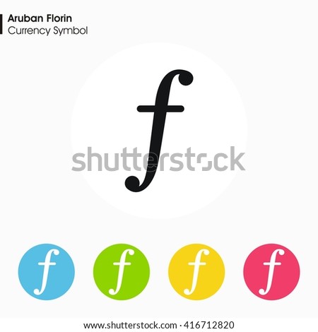 Aruba florin sign icon.Money symbol. Vector illustration.
