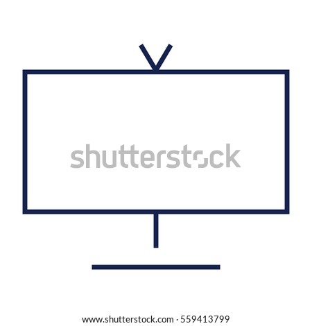 TV, Monitor Flat minimal icon vector