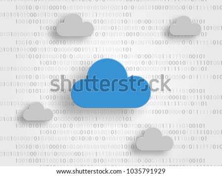 Clouds on digits as background represent iCloud technology concept. Technology background. Vector illustration.
