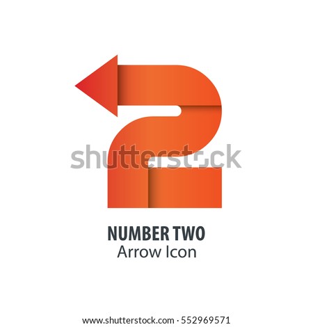 Number Two and Arrow Icon Logo