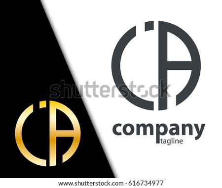 Initial Letter IA JA With Linked Circle Logo Foto stock © 