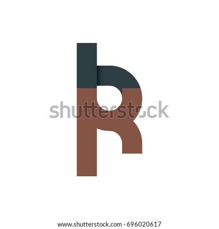 Initial Letter BK BR Rounded Design Logo Stock fotó © 