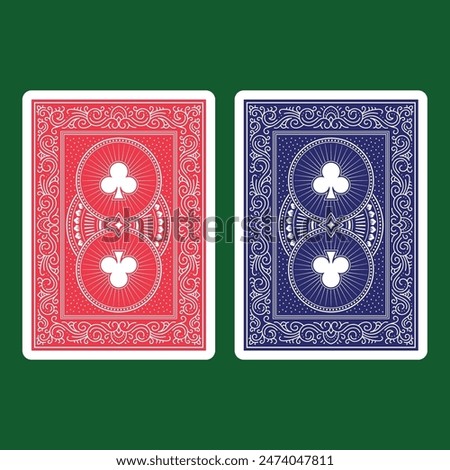 Playing card back design with classic style