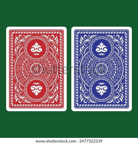 The back design of the playing cards in classic style