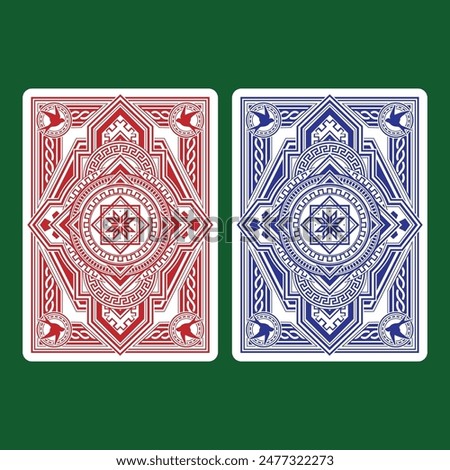 Classic playing cards back design with swallow concept