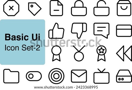 Discover simplicity and functionality with Basic UI Icon Set-1. Streamline your designs with essential icons for intuitive user interfaces.