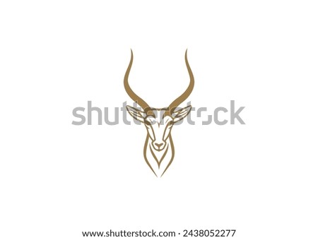 Antelope head logo design vector icon flat illustration