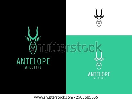 Vector illustration of Antelope Head Logo Design