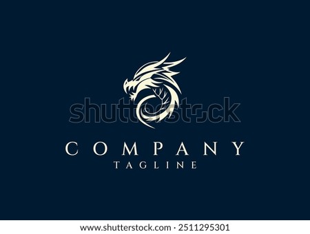 Vector illustration of Dragon Logo Design