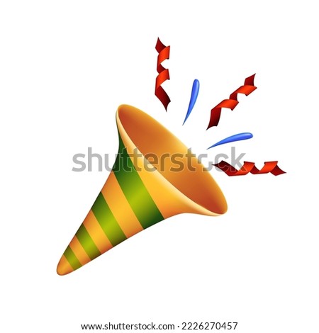 Trumpet 3D Icon Realistic Illustration Vector for celebrating new year or party event
