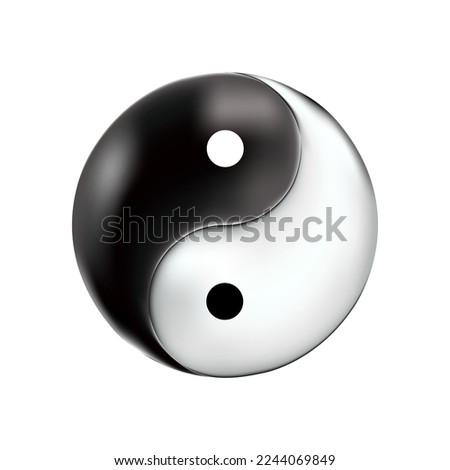 Yin yang vector symbol 3d realistic icon vector design Yinyang taoism chinese sign for chinese new year and lunar festive