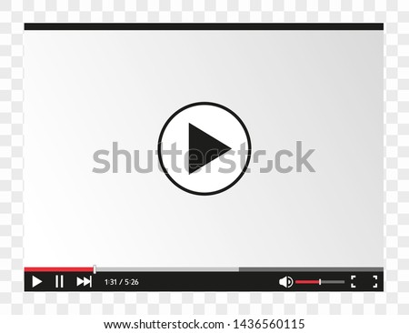  Video player for web and mobile apps flat style. Vector illustration.