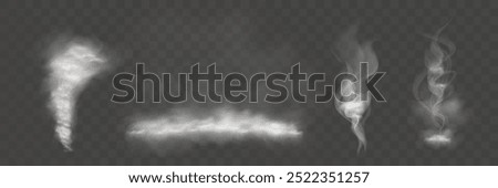 Illustration smoke, vape, fog, smog.Realistic smoke on a transparent background.	