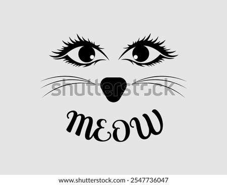 cute cat eye vector art design