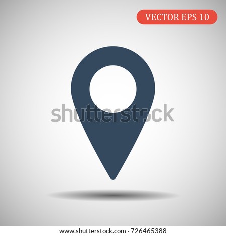 Map pointer icon. GPS location symbol. Flat design style. Vector illustration EPS 10.