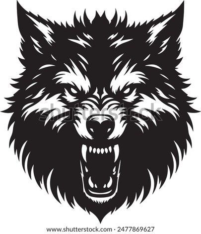 Wolf silhouette vector art illustration