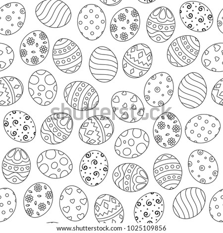 Doodle of easter eggs set collection on white background