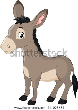 Cartoon Donkey Smile And Happy Stock Vector Illustration 411028684 ...