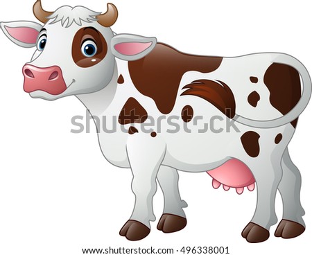 Happy cartoon cow