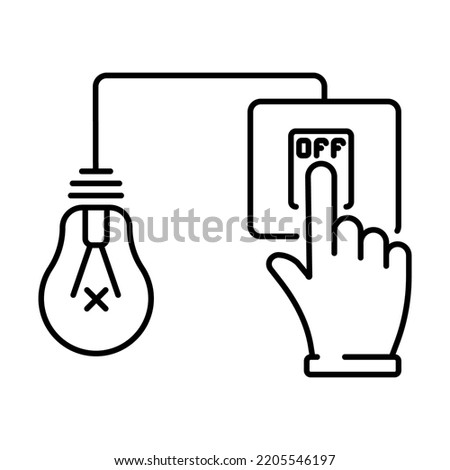 A simple icon icon for saving electricity, turning off electricity. Vector illustration with editable stroke.