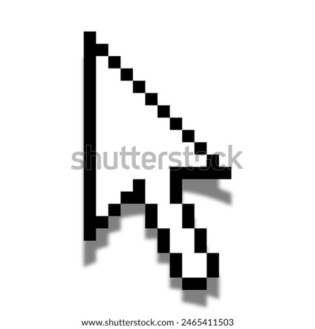 Simple and Basic Mouse curser or mouse pointer vector icon with shadow effect and 3d mouse pointer.