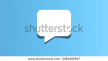 Message box or Comment box icon. 3d message or comment box with shadow effect and blue gradient background for your project.