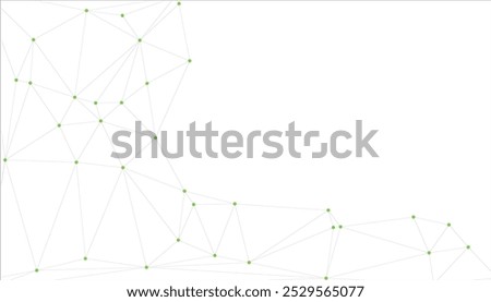 Abstract Geometric Network Background with Interconnected Black Dots and Lines, Minimalistic Polygonal Mesh Structure for Technology and Connectivity Concepts