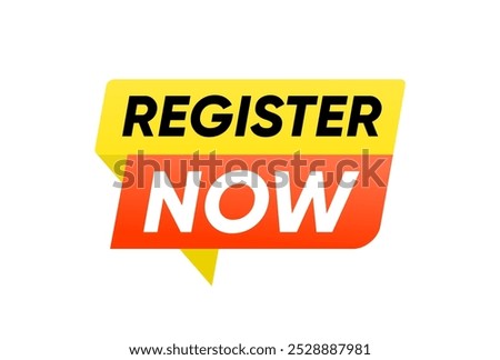 Register Now Banner isolated vector design template