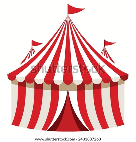 Striped red circus tent stock vector illustration