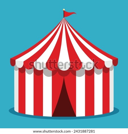 Striped red circus tent stock vector illustration