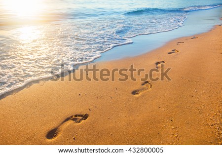 Similar – Image, Stock Photo Trace in the sand