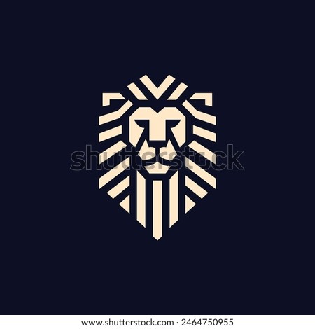  Lion head geometric vector logo design