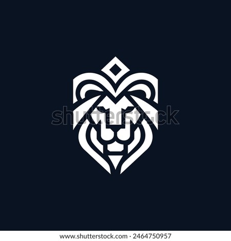  Lion head geometric vector logo design