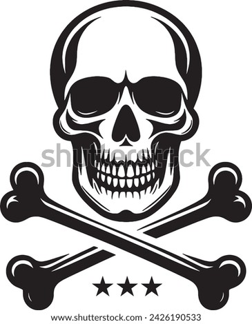 Skull and crossbones icon vector illustration