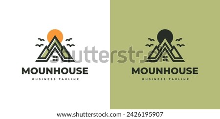 mountain house vector logo design