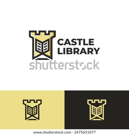 castle library vector logo design