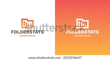 folder stats vector logo design