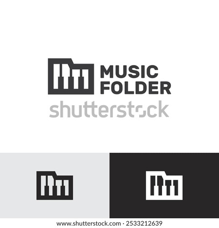 music folder vector logo design