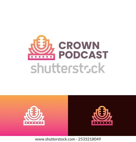 king podcast vector logo design