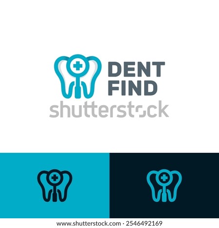 dental search vector logo design