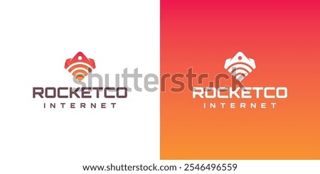 rocket connect vector logo design