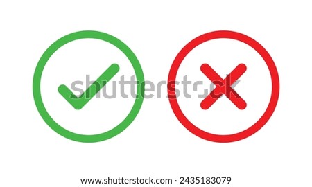 Right And Wrong icon Vector Illustration. Check mark and Cross mark Symbol. Yes And No Mark Icons. 
