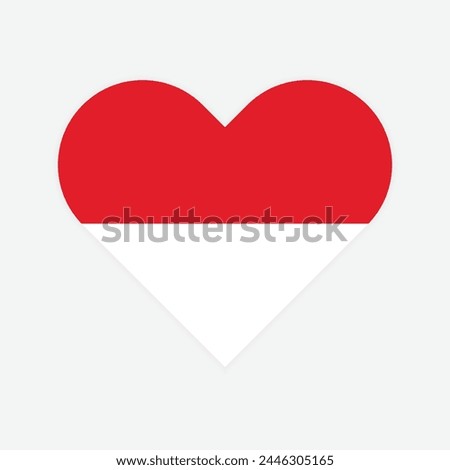 Monaco national flag vector illustration. Monaco Heart flag. 

