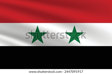 Syria flag vector illustration. Syria national flag. Waving Syria flag.
