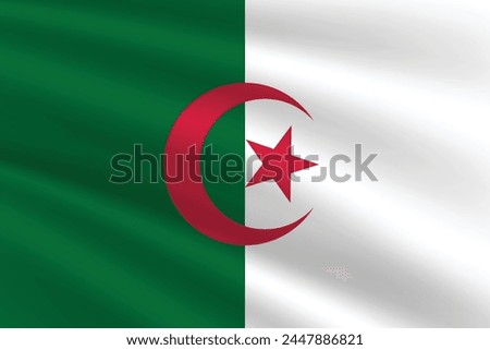 Algeria flag vector illustration. Algeria national flag. Waving Algeria flag.
