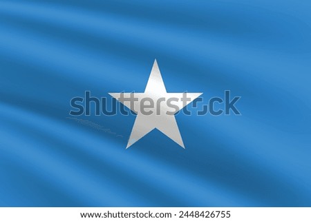 Somalia flag vector illustration. Somalia national flag. Waving Somalia flag.
